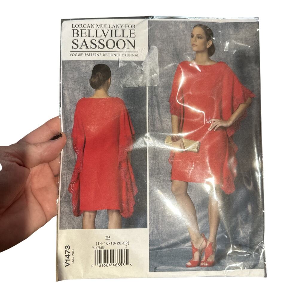 Bellville Sassoon Sewing Pattern  Dress Size 14-22 Bust 36 to 44 Vogue 1473